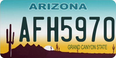 AZ license plate AFH5970