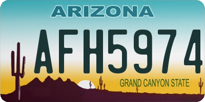 AZ license plate AFH5974