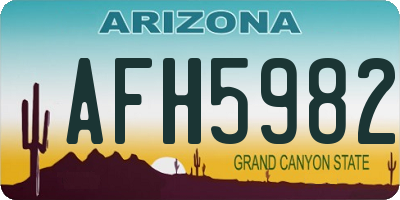 AZ license plate AFH5982