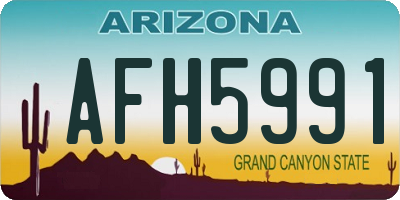 AZ license plate AFH5991