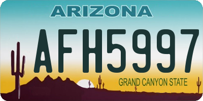 AZ license plate AFH5997