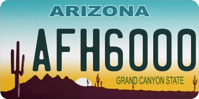 AZ license plate AFH6000