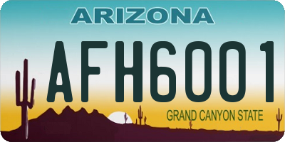 AZ license plate AFH6001