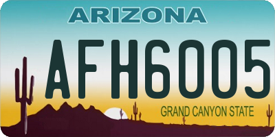 AZ license plate AFH6005