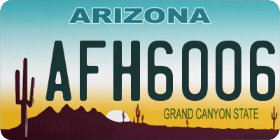 AZ license plate AFH6006
