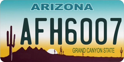 AZ license plate AFH6007
