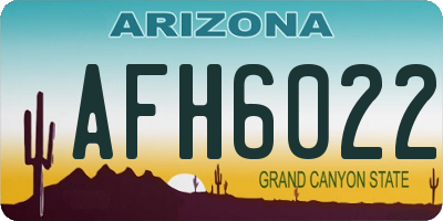 AZ license plate AFH6022