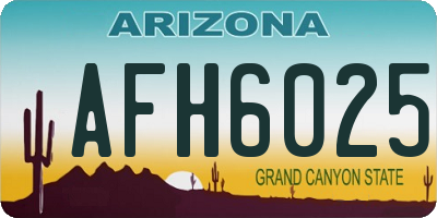 AZ license plate AFH6025