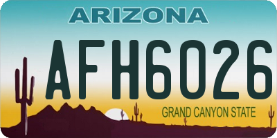 AZ license plate AFH6026