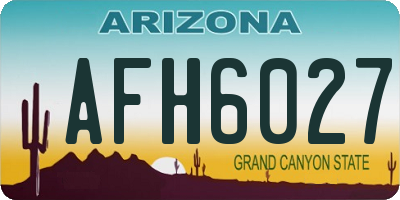 AZ license plate AFH6027