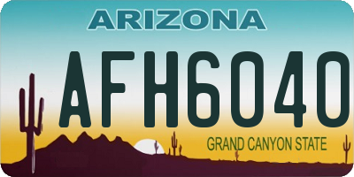 AZ license plate AFH6040