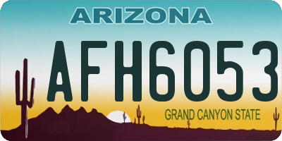 AZ license plate AFH6053
