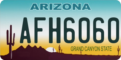 AZ license plate AFH6060