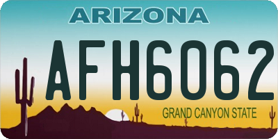 AZ license plate AFH6062