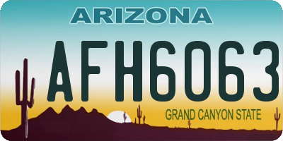 AZ license plate AFH6063