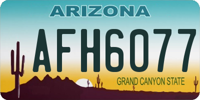 AZ license plate AFH6077