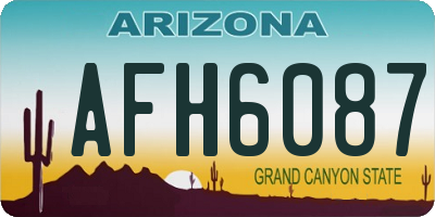AZ license plate AFH6087