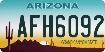 AZ license plate AFH6092