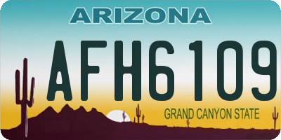 AZ license plate AFH6109