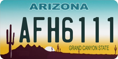 AZ license plate AFH6111