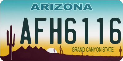 AZ license plate AFH6116