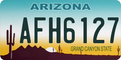 AZ license plate AFH6127