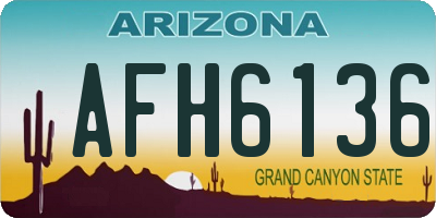 AZ license plate AFH6136
