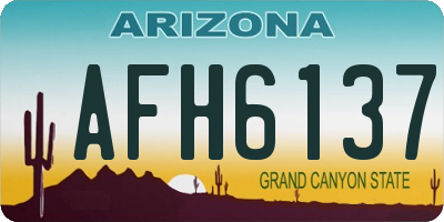 AZ license plate AFH6137