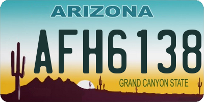 AZ license plate AFH6138