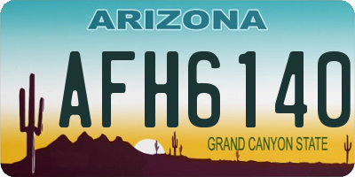 AZ license plate AFH6140