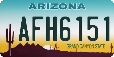 AZ license plate AFH6151