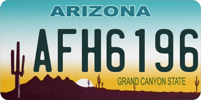 AZ license plate AFH6196