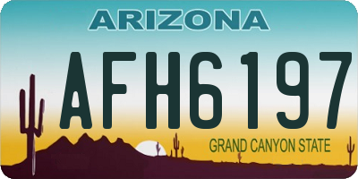 AZ license plate AFH6197