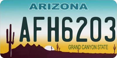 AZ license plate AFH6203