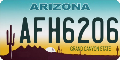 AZ license plate AFH6206