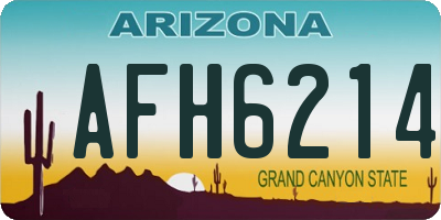 AZ license plate AFH6214