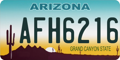 AZ license plate AFH6216