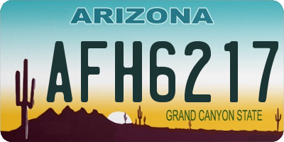 AZ license plate AFH6217