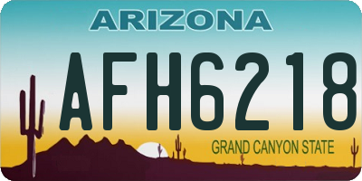 AZ license plate AFH6218