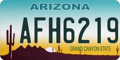 AZ license plate AFH6219