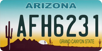 AZ license plate AFH6231