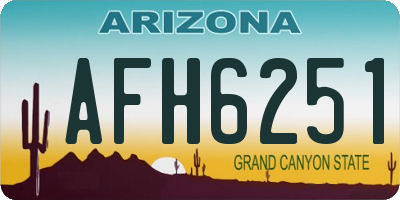 AZ license plate AFH6251