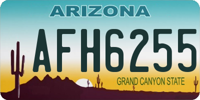 AZ license plate AFH6255