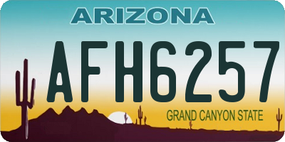 AZ license plate AFH6257