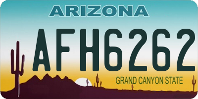 AZ license plate AFH6262