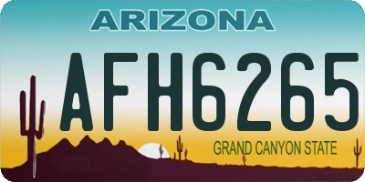 AZ license plate AFH6265