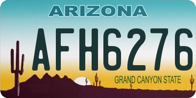 AZ license plate AFH6276
