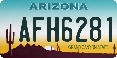 AZ license plate AFH6281