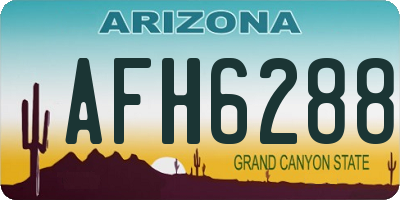 AZ license plate AFH6288