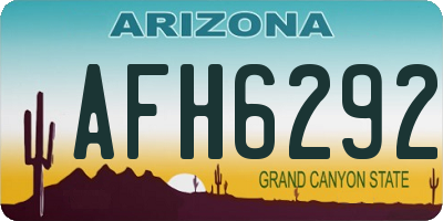 AZ license plate AFH6292